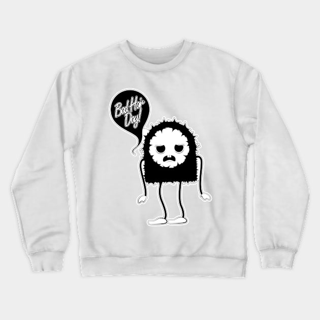 Bad Haired Monster Crewneck Sweatshirt by ORTEZ.E@GMAIL.COM